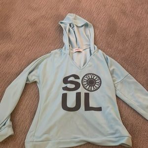 Soulcycle Super Soft Blue Sweatshirt Split Back